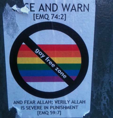 “Gay Free Zone” Stickers Appear In East London