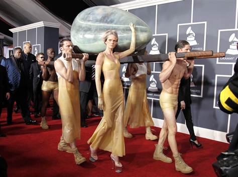Lady Gaga Arrives To Grammys In A Giant Egg