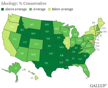 Conservative States Are Poorer, Less Educated, Less Diverse than Liberal States (Duh)