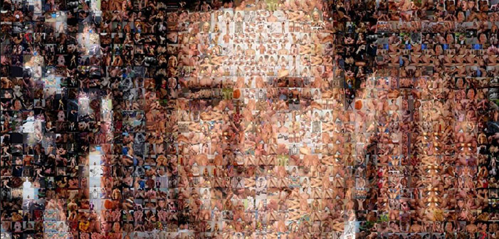 OMG! A Rick Santorum Portrait Made Entirely Out Of Gay Porn (NSFW)