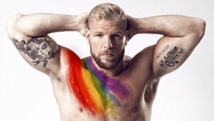 PICS: Rugby Player James Haskell Strips To Support Gays
