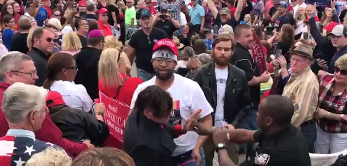 Black Man In a Rainbow ‘Gays for Trump’ Shirt Attacks Rally Protestor