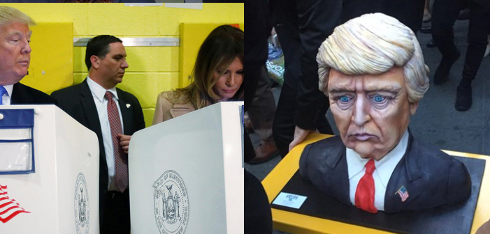 Trump Celebrates Impending Loss with Creepy-Ass Trump Cake