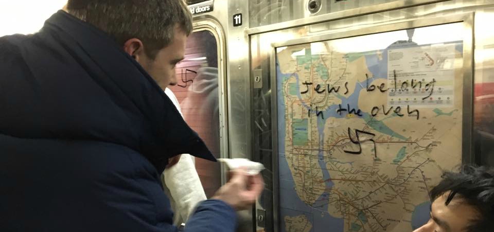 New Yorkers Rally to Remove Horrific Anti-Semitic Graffiti on the Subway