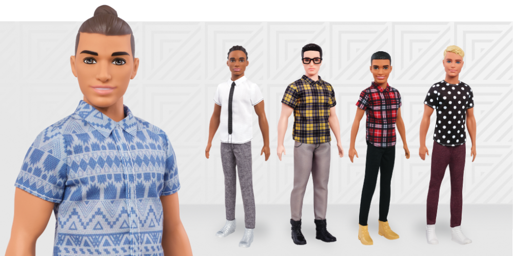 Uma nova linha de bonecos Ken apresenta “paizões” e coque samurai
