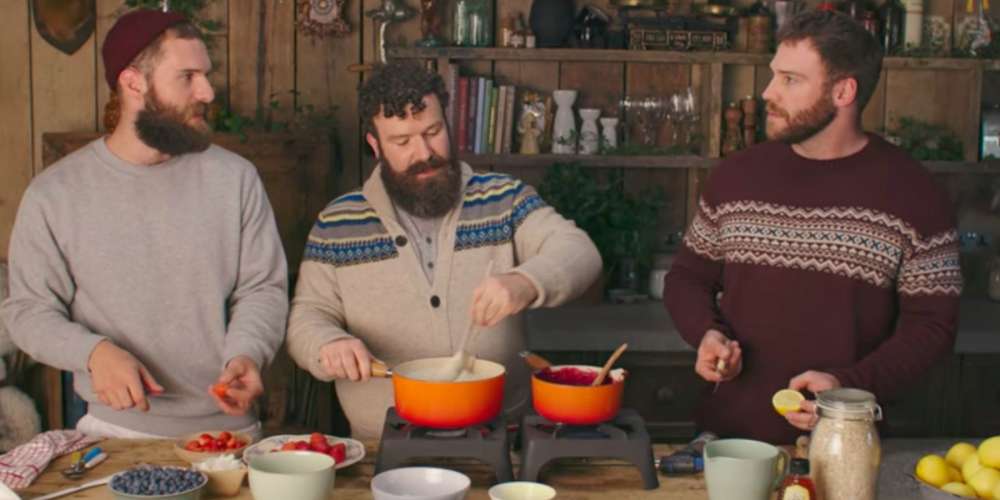 This Adorable Honey Ad Shows 3 Sexy Gay Bears Warming Their Undies and Hugging Each Other