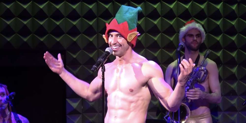 Watch Broadway’s Nick Adams Strip Onstage While Singing a Holiday Medley