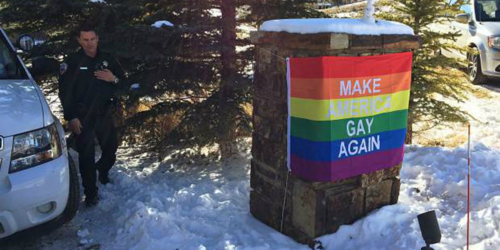 Mike Pence’s Aspen Neighbors Troll Him Hard With a ‘Make America Gay Again’ Pride Flag