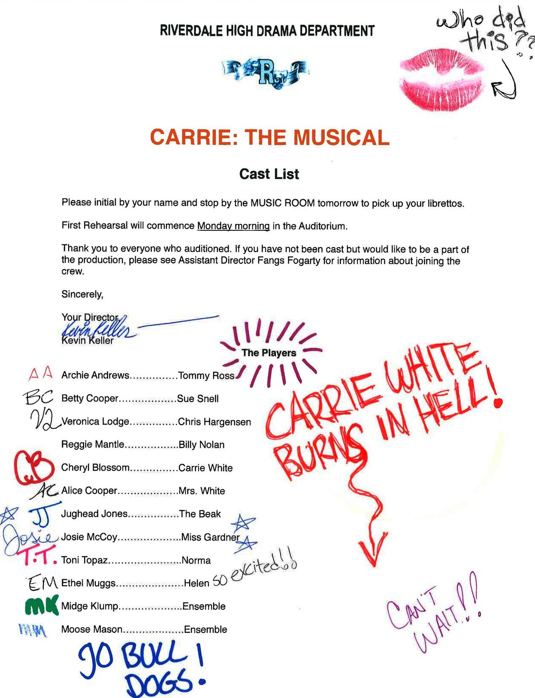 riverdale carrie cast list