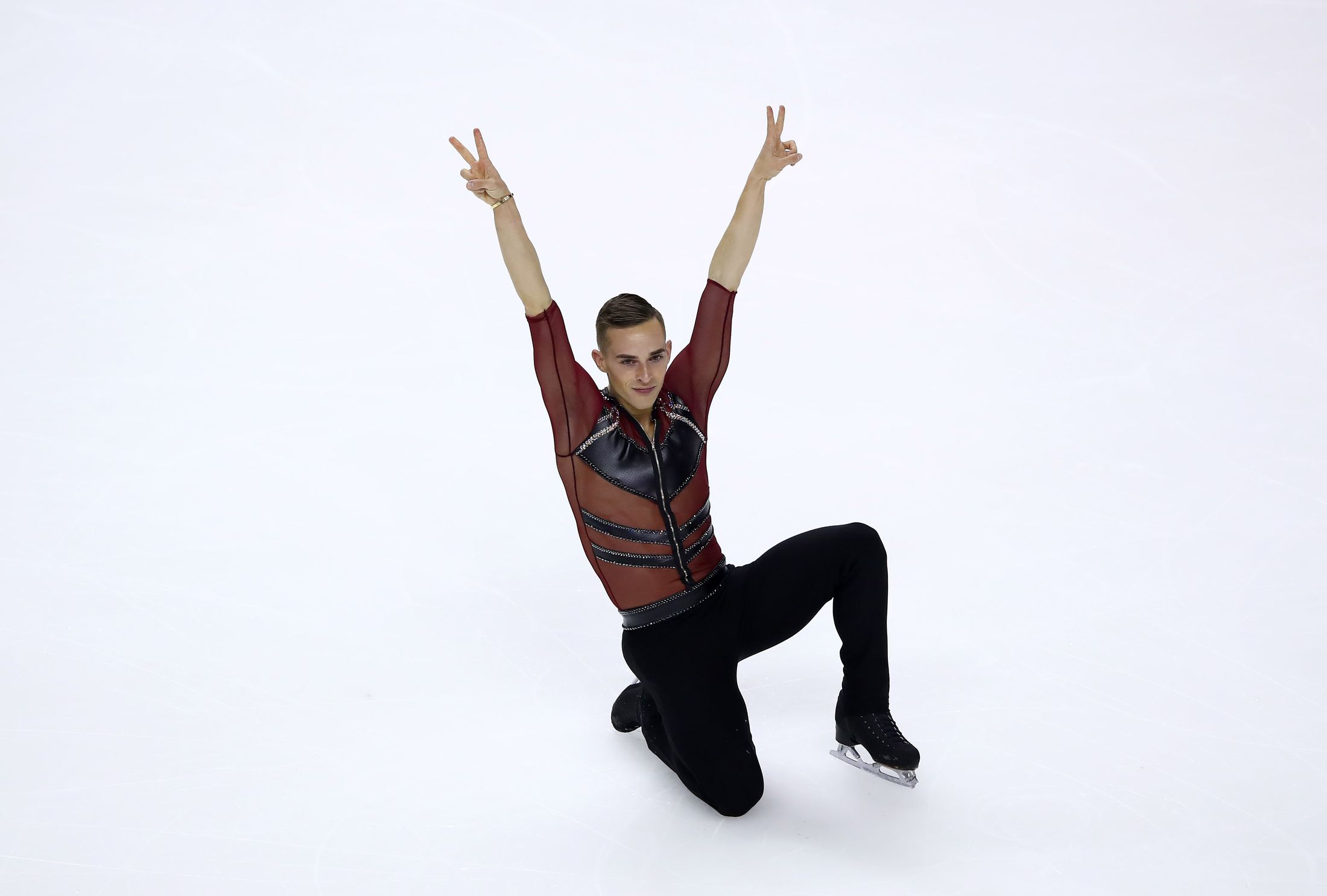 adam rippon costumes red mesh