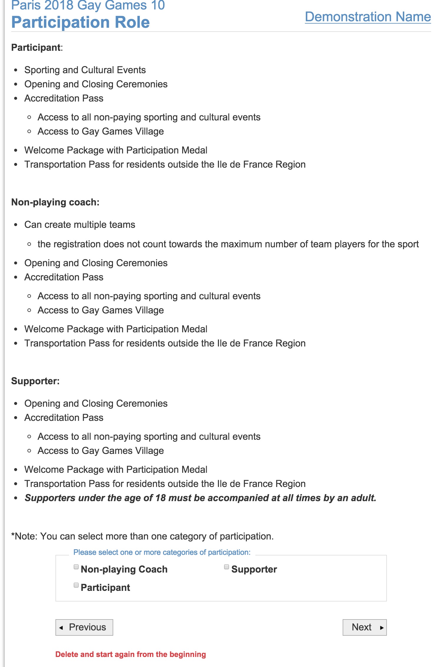 gay games registration participation