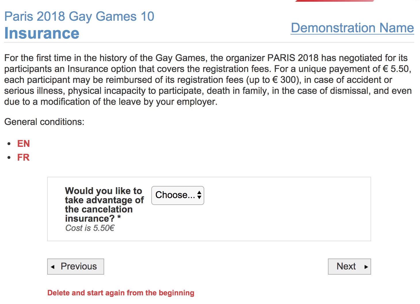 gay games registration insurance