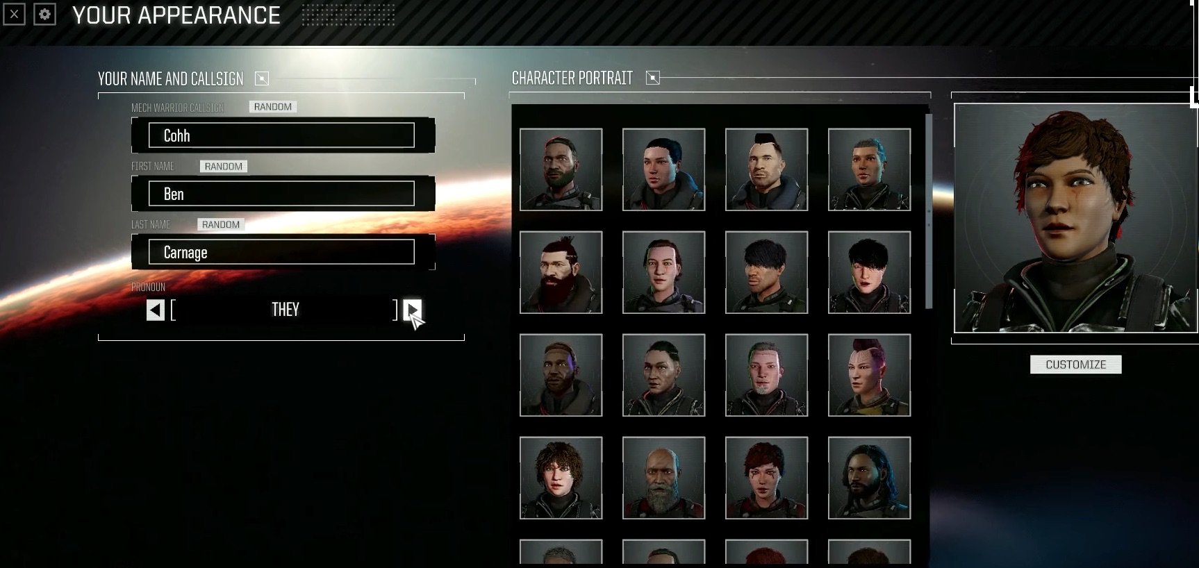 Battletech Pronoun Selector