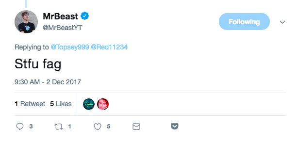 mrbeast fag tweet 2