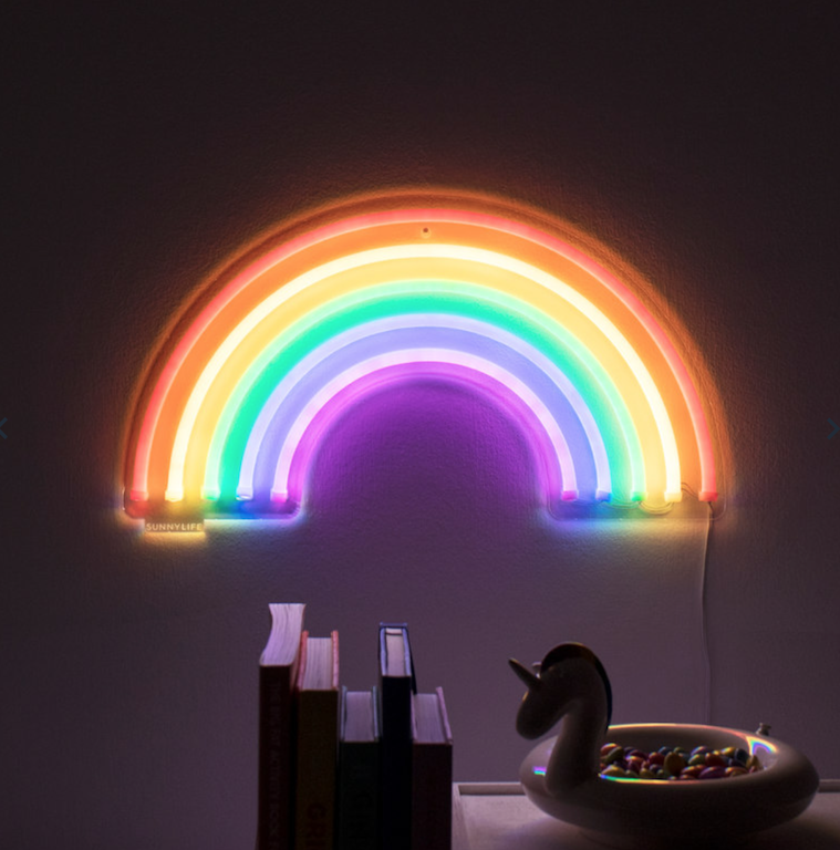 gay bachelor party rainbow neon light
