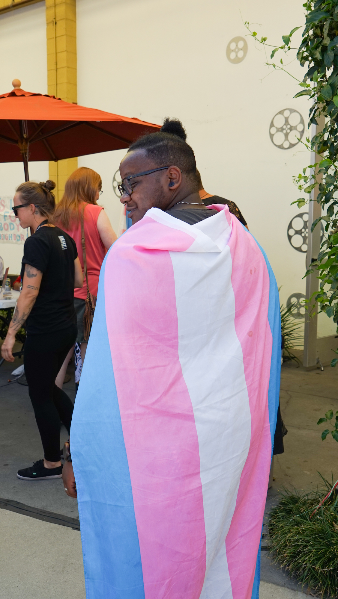 Trans Pride L.A. flag cape andrea jenkins