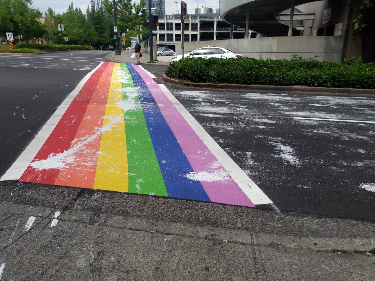 rainbow crosswalks vandalized surrey