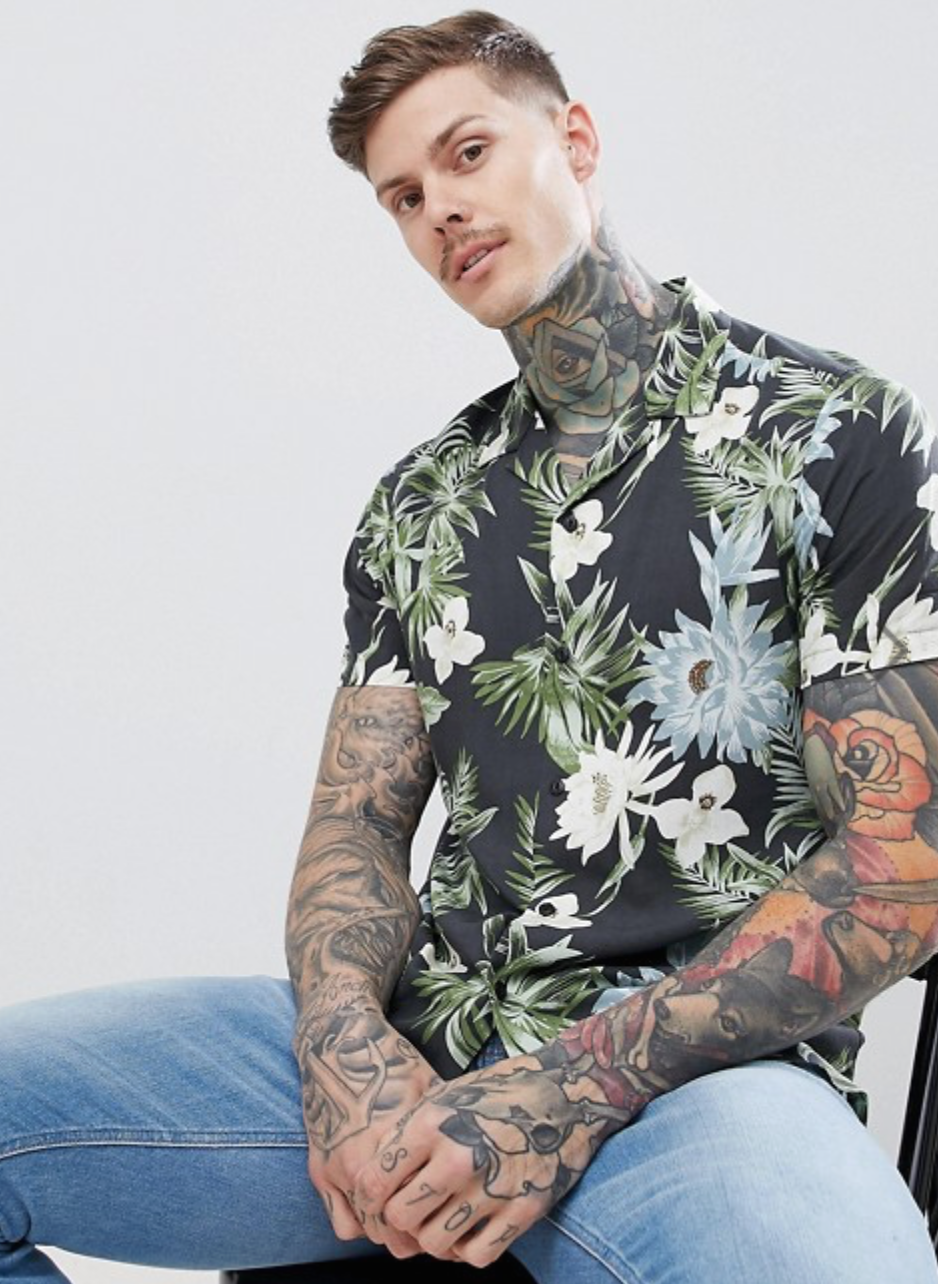hawaiian print shirt asos