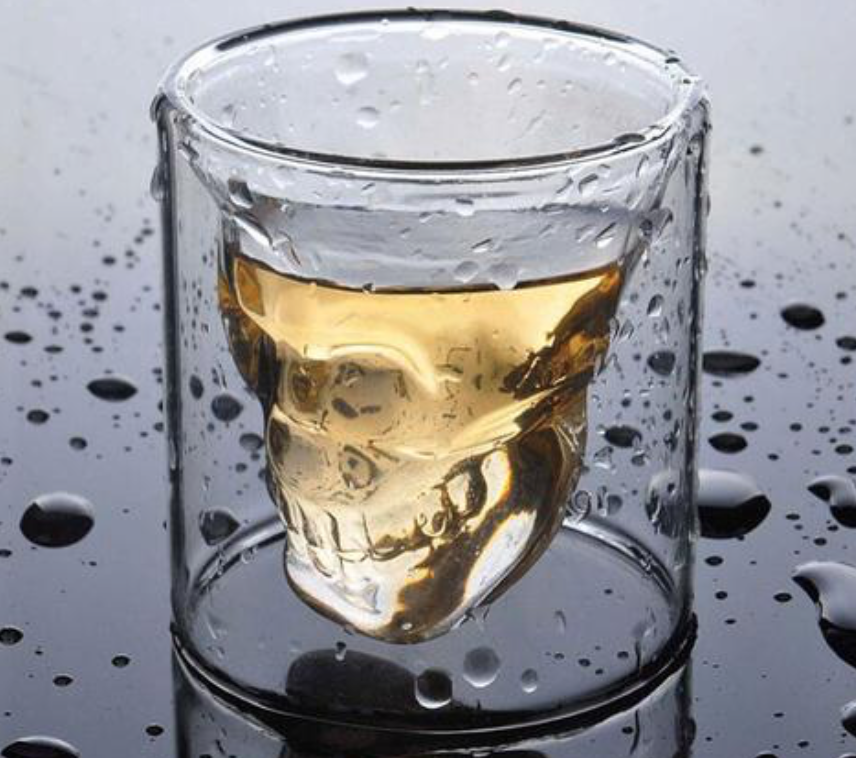bar at home set skull shot glass