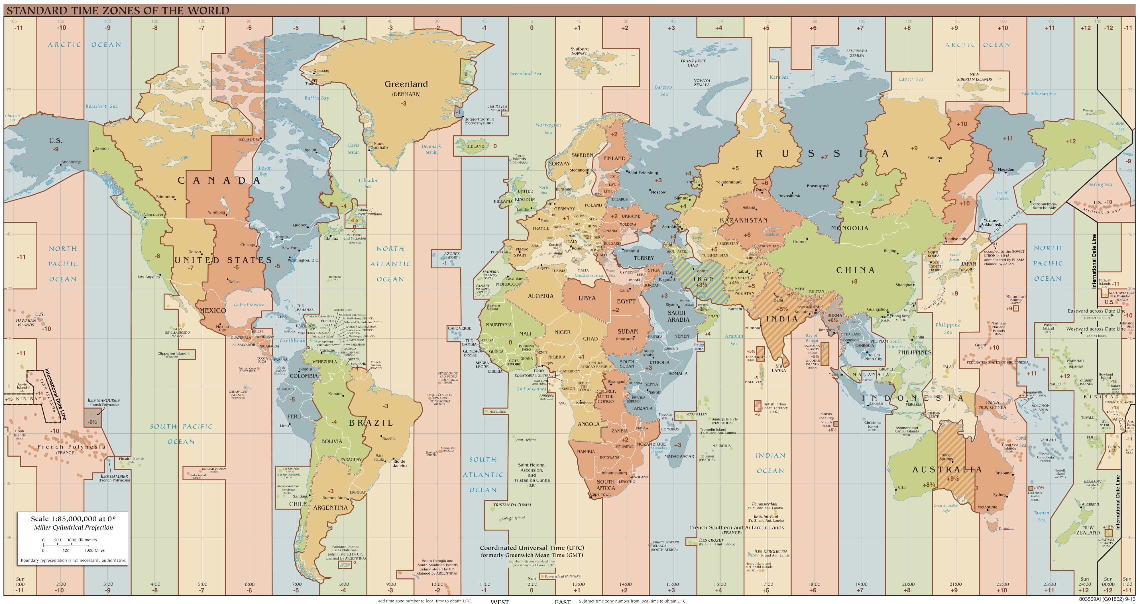 time zones map