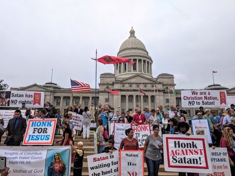 Satanic Temple Arkansas 02, Baphomet statue 02