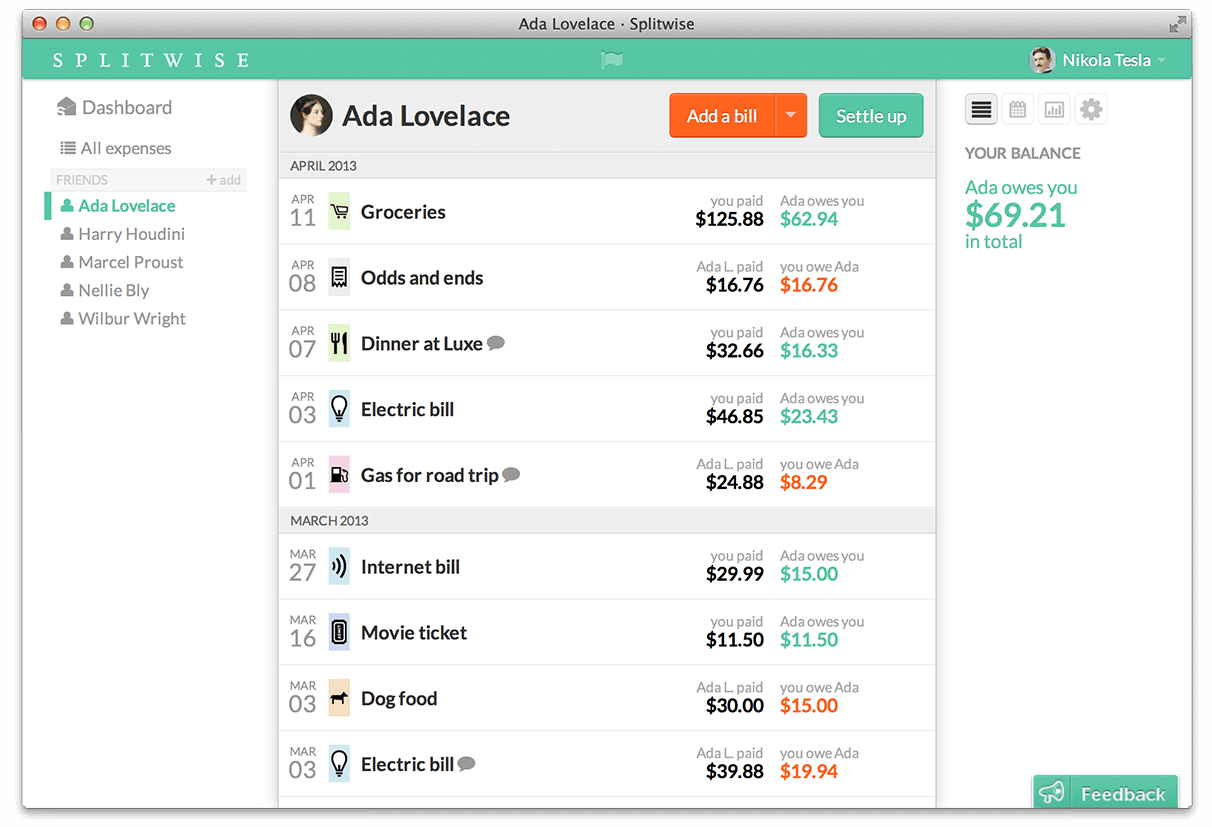 travel apps splitwise