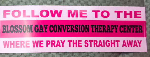 gay conversion therapy bumper sticker