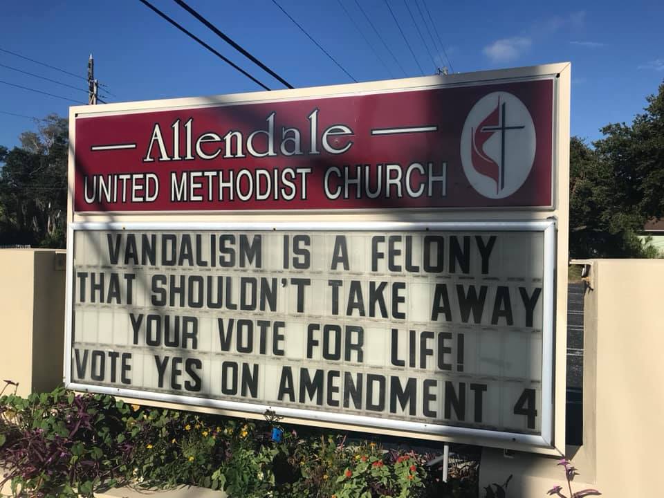 Allendale United Methodist Church Vandalism reverse