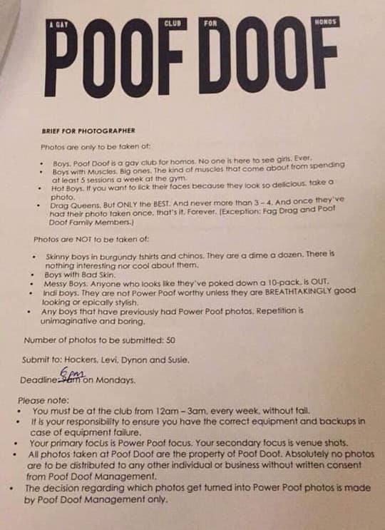 gay aussie party poof doof photo brief