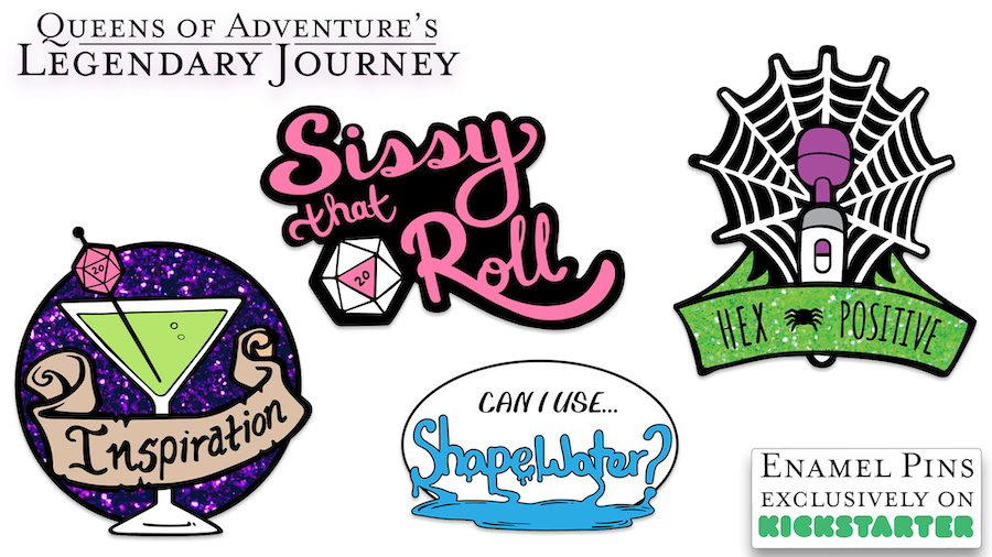 queens of adventure podcast pins