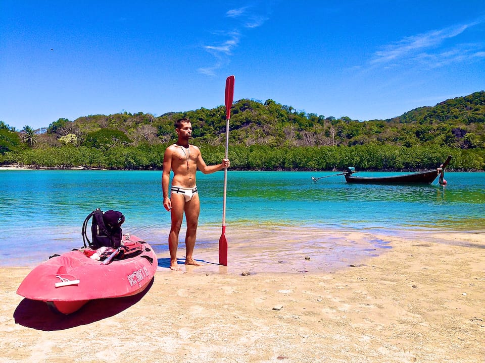 keeping fit while traveling beach kayak