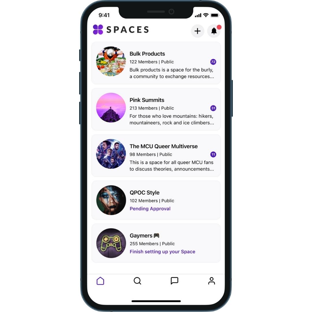 spaces app home